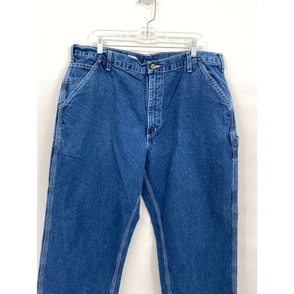 Carhartt Medium Wash Cargo Pockets Denim Jeans Blue Size 40x30 - Picture 2 of 9